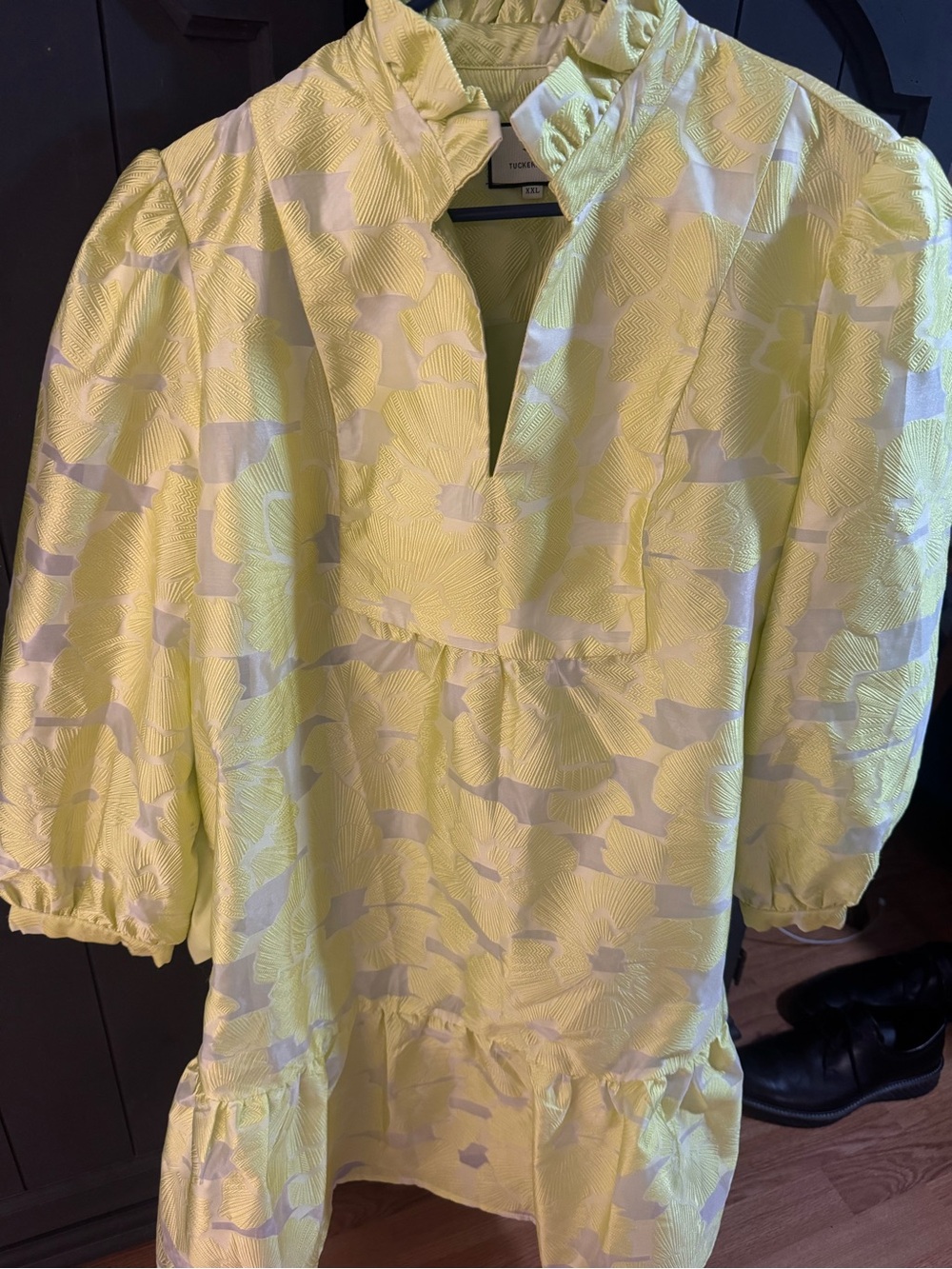 Tuckernuck Lemon Floral Puff-Sleeve Dress